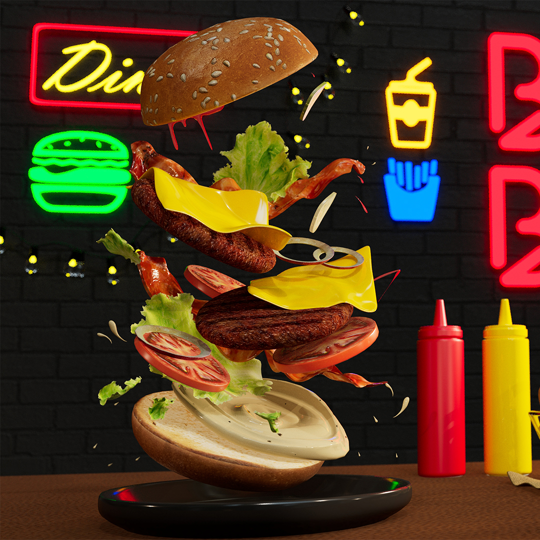 Hamburguesa 3D